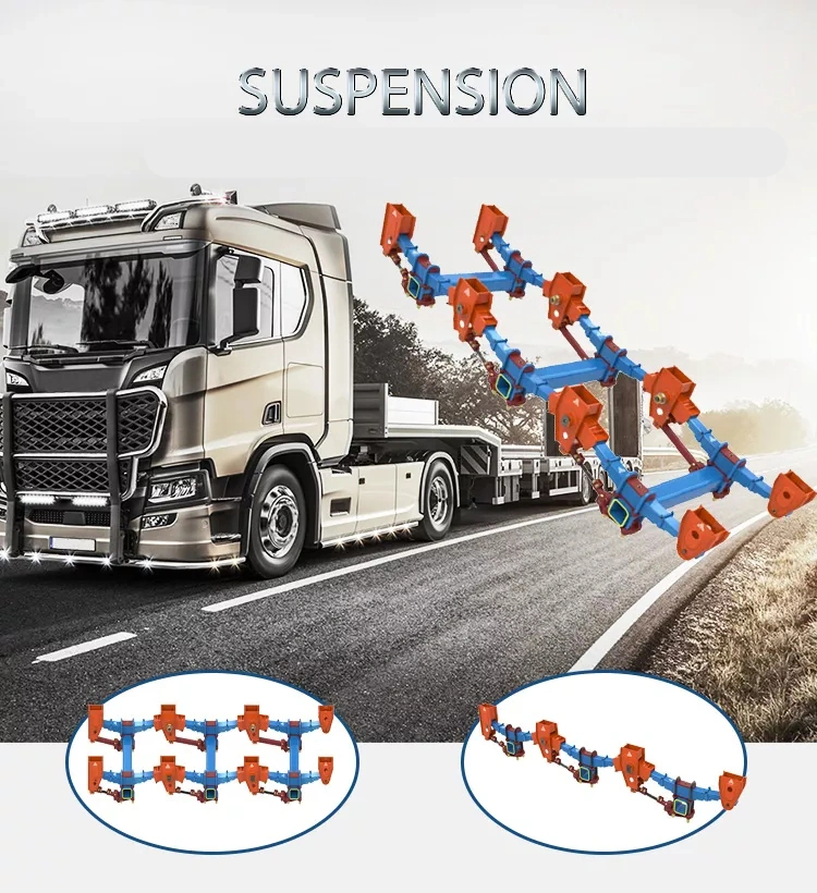 China Manufacturer Low Price Mechanical Suspension Parts 3 Axle American Type Trailer Auto Parts Suspension